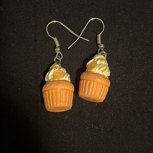 Orange Cupcake Earrings